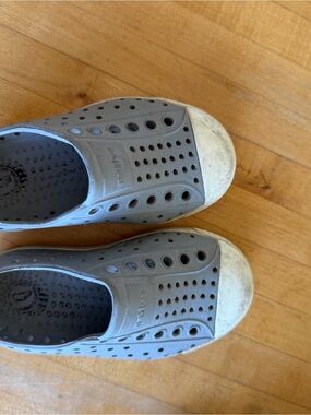 Kids Grey Slip-On Nativr Shoes - Breathable Lightweight Design gray